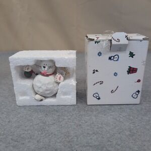 FIGI Graphics Snow Dog Christmas Ornament 2000 TR-SFK-51 White Dog Bone Boxed